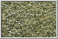 Tschech. Charlotten, 15/0, crystal, trans., sterling silver plated, 1g (Kleine Menge!)