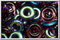 Glasring, 10x3,2mm, amethyst, dk., trans., AB, 10 Stk.