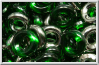 Glasring, 10x3,2mm, chrysolite, trans., half chrome, 10 Stk.