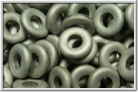 Glasring, 9x1,3mm, crystal, trans., full silver, matte, 10 Stk.
