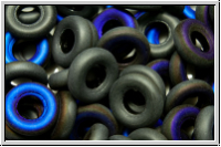 Glasring, 9x1,3mm, black, op., half azuro, matte, 10 Stk.
