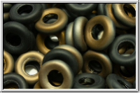 Glasring, 9x1,3mm, black, op., half valentinite, matte, 10 Stk.