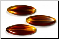 b�hm. Glasperle, table cut, oval, 30x11mm, topaz ombriert, trans., 1 Stk.