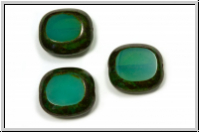 b�hm. Glasperle, table cut, Rechteck, 17x16mm, jade, opal, picasso, 3 Stk.