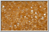 B�hm. Glasschliffperle, feuerpol., 3mm, crystal, trans., champagne luster, 50 Stk.