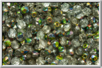 B�hm. Glasschliffperle, feuerpol., 3mm, crystal, trans., half vitrail, 50 Stk.