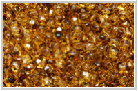 B�hm. Glasschliffperle, feuerpol., 3mm, crystal, trans., picasso, 50 Stk.