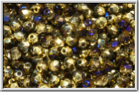 B�hm. Glasschliffperle, feuerpol., 3mm, crystal, trans., california blue, 50 Stk.