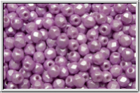 B�hm. Glasschliffperle, feuerpol., 3mm, white, alabaster, lt. rose pastel, 50 Stk.