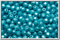 B�hm. Glasschliffperle, feuerpol., 3mm, white, alabaster, aqua pastel, 50 Stk.