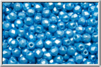 B�hm. Glasschliffperle, feuerpol., 3mm, white, alabaster, turquoise pastel, 50 Stk.