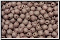 B�hm. Glasschliffperle, feuerpol., 3mm, white, alabaster, lt. wine less pastel, matte, 50 Stk.