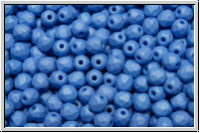 B�hm. Glasschliffperle, feuerpol., 3mm, white, alabaster, sapphire pastel, matte, 50 Stk.