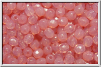 B�hm. Glasschliffperle, feuerpol., 3mm, rose water, opal, 50 Stk.