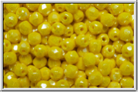 B�hm. Glasschliffperle, feuerpol., 3mm, yellow, op., luster, 50 Stk.
