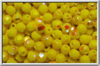 B�hm. Glasschliffperle, feuerpol., 3mm, yellow, op., AB, 50 Stk.
