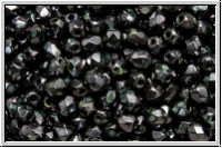B�hm. Glasschliffperle, feuerpol., 3mm, amethyst gunmetal, met., 50 Stk.