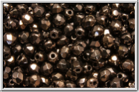B�hm. Glasschliffperle, feuerpol., 3mm, black, op., vega luster, 50 Stk.