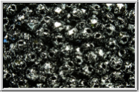 B�hm. Glasschliffperle, feuerpol., 3mm, black, op., silver, tweedy, 50 Stk.