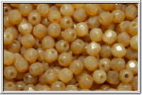 B�hm. Glasschliffperle, feuerpol., 3mm, sand, opal, 50 Stk.