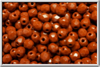 B�hm. Glasschliffperle, feuerpol., 3mm, terracotta, op., 50 Stk.