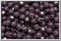 B�hm. Glasschliffperle, feuerpol., 3mm, lavender, darkest, op., blue marbled, 50 Stk.
