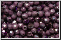 B�hm. Glasschliffperle, feuerpol., 3mm, lavender, darkest, op., blue lagoon, 50 Stk.
