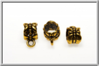 Anh�ngerschlaufe "Firefly", 12x6mm, antikgoldfb., Tibetsilber, 1 Stk.