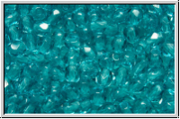 B�hm. Glasschliffperle, feuerpol., 3mm, blue zircon, trans., 50 Stk.