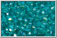 B�hm. Glasschliffperle, feuerpol., 3mm, blue zircon, trans., AB, 50 Stk.