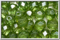 B�hm. Glasschliffperle, feuerpol., 6mm, crystal, trans., seafoam luster, 25 Stk.