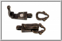 Fold over clasp "Krokodil", 27x11mm, antikmessingfb., Messing, 1 Stk.