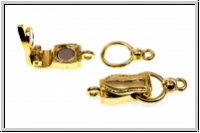 Fold over clasp "P�nktchensaum", 29x10mm, goldfb., Messing, 1 Stk.