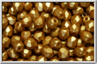 B�hm. Glasschliffperle, feuerpol., 4mm, white, alabaster, amber pastel, 50 Stk.