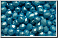 B�hm. Glasschliffperle, feuerpol., 4mm, white, alabaster, turquoise pastel, 50 Stk.