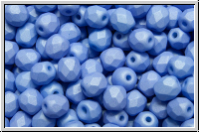 B�hm. Glasschliffperle, feuerpol., 4mm, white, alabaster, sapphire pastel, matte, 50 Stk.