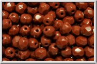 B�hm. Glasschliffperle, feuerpol., 4mm, terracotta, dk., op., 50 Stk.