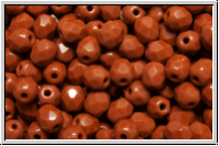 B�hm. Glasschliffperle, feuerpol., 4mm, terracotta, op., 50 Stk.