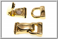 Fold over clasp "glatt", 26x13mm, goldfb., Messing, 1 Stk.