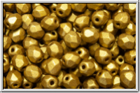 B�hm. Glasschliffperle, feuerpol., 4mm, brass, met., satin, 50 Stk.