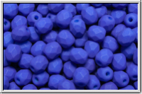 B�hm. Glasschliffperle, feuerpol., 4mm, white, alabaster, neon blue, 50 Stk.
