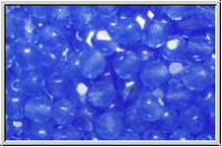 B�hm. Glasschliffperle, feuerpol., 4mm, sapphire, opal, 50 Stk.