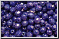 B�hm. Glasschliffperle, feuerpol., 4mm, blue, op., nebula, 50 Stk.