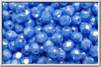 B�hm. Glasschliffperle, feuerpol., 4mm, sapphire, lt., op., luster, 50 Stk.