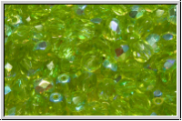 B�hm. Glasschliffperle, feuerpol., 4mm, lime, lt., trans., rainbow, 50 Stk.
