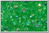 B�hm. Glasschliffperle, feuerpol., 4mm, mint, lt., trans., rainbow, 50 Stk.