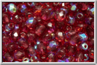 B�hm. Glasschliffperle, feuerpol., 4mm, fuchsia, trans., AB, 50 Stk.