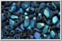 Gekko�-Beads, 3x5mm, black, op., full AB, matte, 50 Stk.