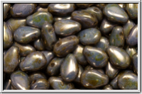 DropDuo-Beads, 5x7mm, white, op., lila bronze luster, 50 Stk.