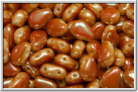 DropDuo-Beads, 5x7mm, white, op., full copper, 50 Stk.